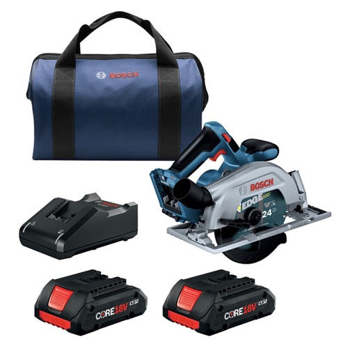 Clearance Center | Bosch GKS18V-22B25 18V Brushless Lithium-Ion Blade-Right 6-1/2 in. Cordless Circular Saw Kit with 2 Batteries (4 Ah) image number 0