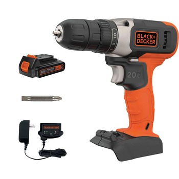 DRILLS | Black & Decker 20V Max Brushed Lithium-Ion Cordless Drill Driver Kit (1.5 Ah) - BCD702C1AEV