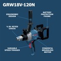 Drill Drivers | Bosch GRW18V-120N 8 Amp Brushless Variable Speed 1/2 in. Chuck Mud Mixer image number 1