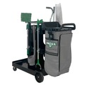 Customer Appreciation Sale! Save up to $60 on Select Tools | Unger UNGCRTZN ZoneCleanRx 23.5 in. x 25 in. x 25 in. 3 Shelves Plastic Janitorial Carts - Black image number 1