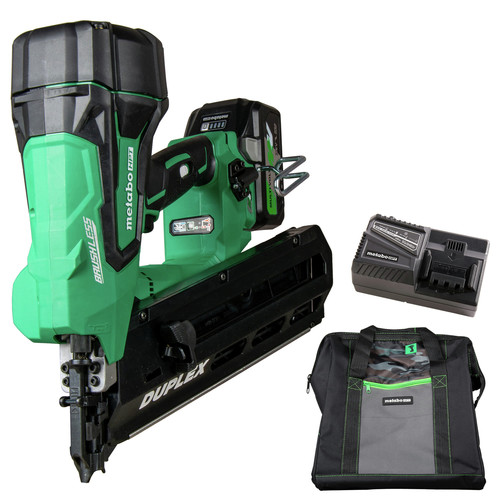 Clearance Center | Metabo HPT NR3675DDM MultiVolt 36V Brushless Lithium-Ion 21 Degree 3-1/2 in. Cordless Duplex Nailer Kit (2.5 Ah) image number 0