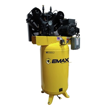 PRODUCTS | EMAX 7.5 HP 80 Gallon 2-Stage Single Phase Industrial V4 Pressure Lubricated Solid Cast Iron Pump 31 CFM @ 100 PSI Air Compressor - EI07V080V1