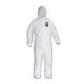 Safety Equipment | Ansell 49114 A20 Elastic-Back Cuff and Ankle Hooded Coveralls with Zip - Extra Large, White (24/Carton) image number 0
