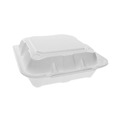  | Pactiv Corp. YTD188010000 8.42 in. x 8.15 x 3 in. Foam Hinged Lid Containers Dual Tab Lock - White (150/Carton) image number 0