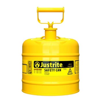 LIQUID TRANSFER EQUIPMENT | Justrite Type 1 2 Gallon Steel Safety Can for Diesel - Yellow - 7120200