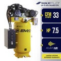 Stationary Air Compressors | EMAX ESS07V080Z1K Silent Air Industrial 7.5 HP 80 gal. 3 Cylinder MAX FLO 2-Stage 1-Phase 35.2 CFM Air Compressor with EFKIT008AWBS Maintenance Kit image number 6