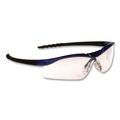 Work Gloves | MCR Safety DL310AF Dallas Wraparound Safety Glasses - Metallic Blue Frame/Clear Anti-Fog Lens image number 0