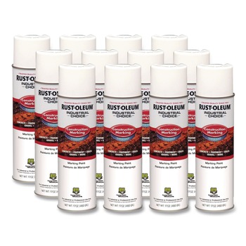 AUTO CARE AND DETAILING | Rust-Oleum Industrial Choice M1400 System 17 oz. Aerosol Can Water-Based Construction Marking Paint - Gloss White (12/Carton) - 264692