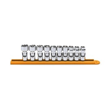 GearWrench 10-Piece 3/8 in. Drive 6-Point Metric Flex Socket Set - 80565
