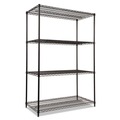 July Member-Exclusive Offer Save 10% off on One Item | Alera ALESW504824BL 48 in. x 24 in. x 72 in. NSF Certified Industrial Four-Shelf Wire Shelving Kit - Black image number 0