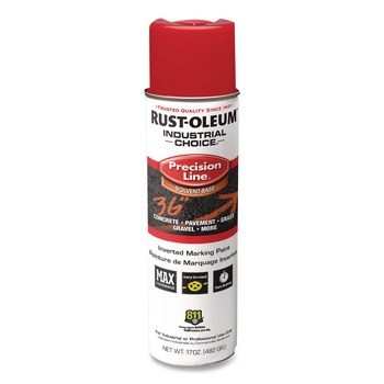 Rust-Oleum 203029V Industrial Choice M1600 System 17 oz. Aerosol Can Solvent-Based Precision Line Marking Paint - Flat Red (12/Carton)