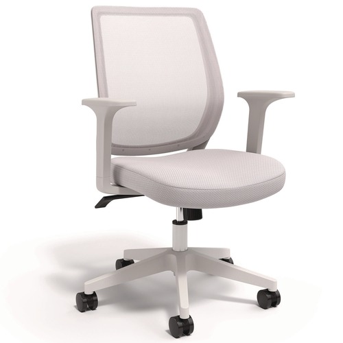 July Member-Exclusive Offer Save 10% off on One Item | Alera ALEWX42BME47 17.09 in. to 20.83 in. Seat Height Supports 275 lbs. Wessex Ergonomic Fabric Mesh Swivel Task Chair - Gray Seat/Back, White Base image number 0