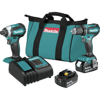 Factory Reconditioned Makita 18V LXT Brushless Lithium-Ion 1/2 in. Cordless Drill/ Impact Driver Combo Kit (3 Ah) - XT281S-R