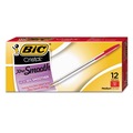  | BIC MS11-RED Cristal Xtra Smooth Medium 1 millimeter Stick Ballpoint Pen - Red Ink/Clear Barrel (1-Dozen) image number 1