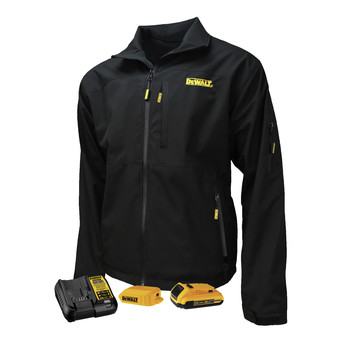 HEATED JACKETS | Dewalt Structured Soft Shell Heated Jacket Kit - Medium, Black - DCHJ090BD1-M