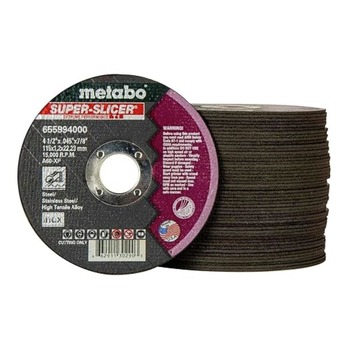 POWER TOOL ACCESSORIES | Metabo (50/Carton) A60XP Super Slicer T1 4.5 in. x 0.45 in. x 7/8 in. Cutting Wheel Pack - US655994050