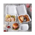  | Pactiv Corp. YTD188010000 8.42 in. x 8.15 x 3 in. Foam Hinged Lid Containers Dual Tab Lock - White (150/Carton) image number 5