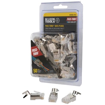 Klein Tools Pass-Thru RJ45 - CAT6A Shielded Modular Data Plugs (50/Pack) - VDV826-705