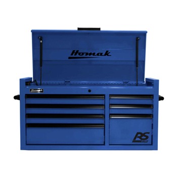 JOBSITE STORAGE | Homak RS PRO 41 in. 7 Drawer Top Chest With Outlet - Blue - BL02004173