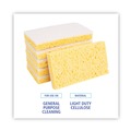  | Boardwalk 63BWK LD 0.7 in. Thick 3.6 in. x 6.1 in. Individually Wrapped Light Duty Scrubbing Sponge - Yellow/White (20/Carton) image number 3