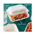  | Pactiv Corp. YTD188010000 8.42 in. x 8.15 x 3 in. Foam Hinged Lid Containers Dual Tab Lock - White (150/Carton) image number 7