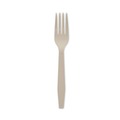  | Pactiv Corp. YPSMFTEC EarthChoice PSM Heavyweight Plastic Cutlery Fork - Tan (1000/Carton) image number 2