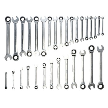 WRENCHES | Wiha Tools (31-Piece) SAE and Metric Ratcheting Wrench Tray Set - 30392