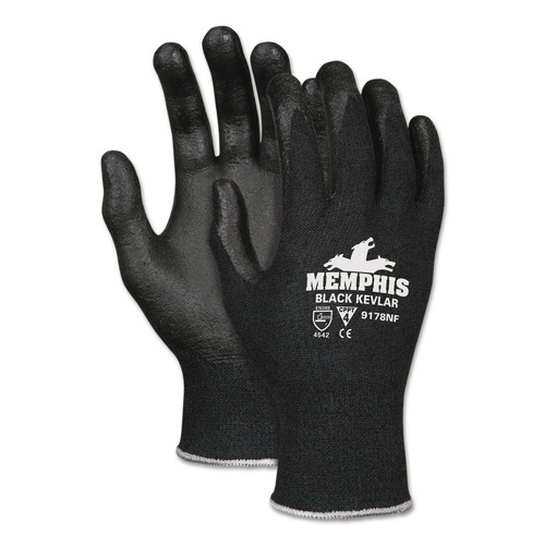 MCR Safety 9178NF Kevlar/Nitrile Foam Gloves - Black/Large (1-Pair) - 9178NFL