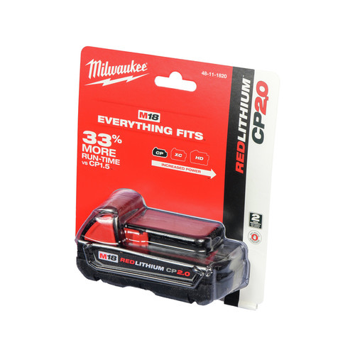  | Milwaukee 48-11-1820 M18 REDLITHIUM CP 2 Ah Lithium-Ion Battery image number 0