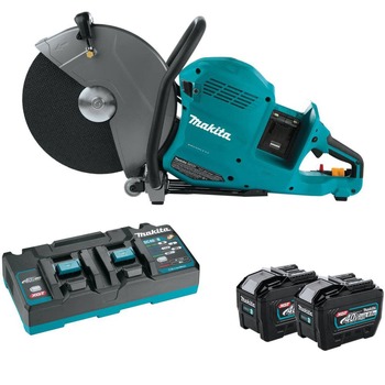 CONCRETE SAWS | Makita 80V max XGT (40V max X2) Brushless Lithium-Ion 14 in. Cordless AFT Power Cutter Kit with Electric Brake and 2 Batteries (8 Ah) - GEC01PL