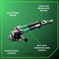 Angle Grinders | Metabo HPT 646646420 Brushless WEPBA 20-150 6 in. Quick DS Angle Grinder image number 2