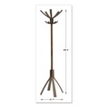  | Alba PMCAFE 21.67w x 21.67d x 69.33h Cafe Ten Peg/Five Hook Wood Coat Stand - Espresso Brown image number 4