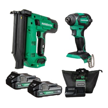 COMBO KITS | Metabo HPT 18V MultiVolt Lithium-Ion Brad Nailer and Impact Driver Combo Kit with 2 Batteries (2 Ah) - KC18DEXQDM