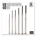 Screwdrivers | Great Neck GP6C 6-Piece Phillips/Slotted Polished Steel Handles Assorted Lengths Precision Screwdriver Set image number 1