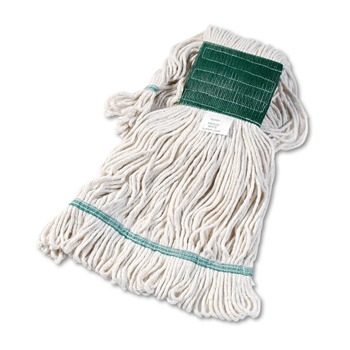 Boardwalk 5 in. Super Loop Cotton/Synthetic Fiber Wet Mop Head - Medium, White - BWK502WHEA
