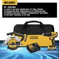 Dewalt DCK239E2 20V MAX Brushless Lithium-Ion 6-1/2 in. Cordless Circular Saw and Drill Driver Combo Kit with (2) Batteries image number 1