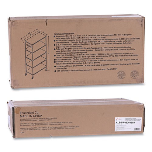 July Member-Exclusive Offer Save 10% off on One Item | Alera SW653618SR 36 in. x 18 in. x 72 in. Five-Shelf Wire Shelving Kit with Casters and Shelf Liners - Silver image number 0