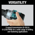 Clearance Center | Makita XFD14T 18V LXT Brushless Lithium-Ion 1/2 in. Cordless Driver Drill Kit with 2 Batteries (5 Ah) image number 11