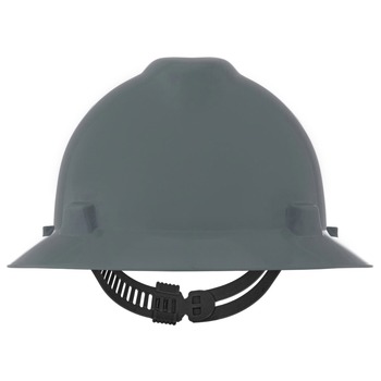 MSA V-Gard Slotted Full-Brim Hat with Staz-On Suspension - Gray - 454731