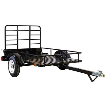 UTILITY TRAILER | Detail K2 4 ft. x 6 ft. Powder-Coated Open Side Multi Purpose Utility Trailer - Black - MMT4X6O