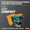 Crown Staplers | Makita XTS02Z 18V LXT Brushless Lithium-Ion 18-Gauge 1/4 in. Cordless Narrow Crown Stapler (Tool Only) image number 4
