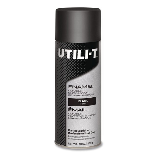 Paint | Rust-Oleum 387390 UTILI-T 10 oz. Aerosol Can Spray Paint - Gloss Black (6/Carton) image number 0