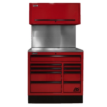 CABINETS | Homak 41 in. CTS Conversion Kit with Solid Backsplash - Red - RDCTS41003