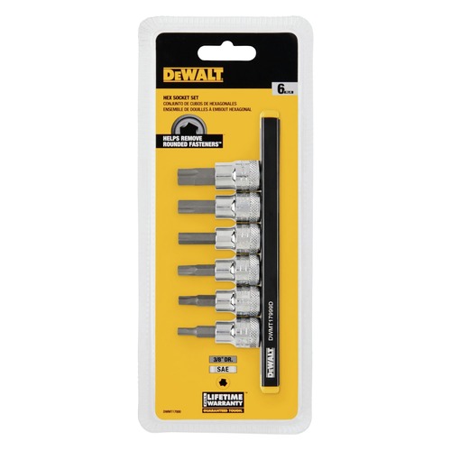 Dewalt 6 Piece 3 8 in. Drive SAE Hex Bit Socket Set DWMT17000