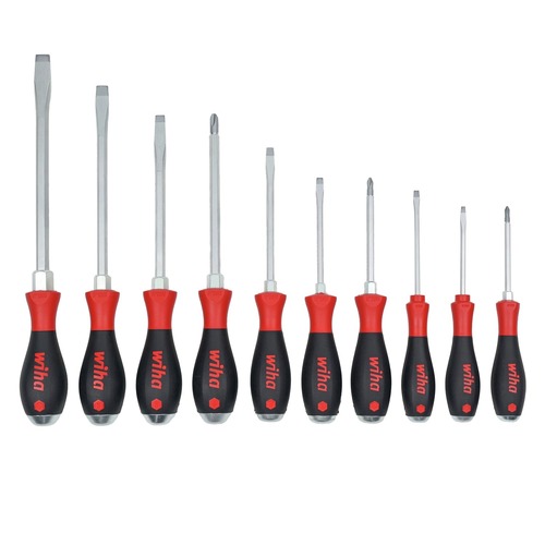 Screwdrivers | Wiha Tools 53180 10-Piece SoftFinish XHeavy Duty Cushion Grip Screwdriver Tray Set image number 0
