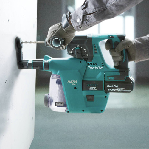 Clearance Center | Makita XRH01ZWX 18V LXT Brushless Lithium-Ion SDS-PLUS 1 in. Cordless Rotary Hammer with HEPA Dust Extractor Attachment (Tool Only) image number 0