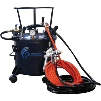 California Air Tools 5 Gallon Pressure Pot Paint Tank with HVLP Spray Gun, Air Hose and Paint Hose - CAT-365