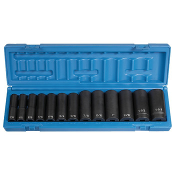 PRODUCTS | Grey Pneumatic 1312D 13-Piece 1/2 in. Drive 6-Point SAE Deep Impact Socket Set