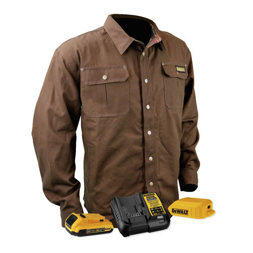 Heated Jackets | Dewalt DCHJ081TD1-XL 20V MAX Li-Ion Heavy Duty Shirt Heated Jacket Kit - XL image number 0