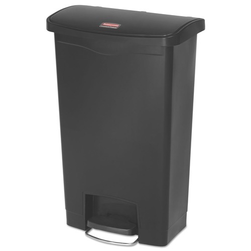  | Rubbermaid Commercial 1883611 Streamline 13-Gallon Front Step Style Resin Step-on Container - Black image number 0